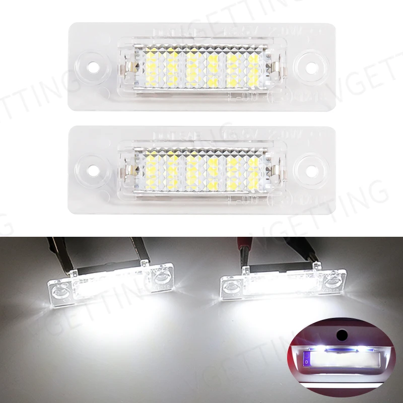 Car LED License Number Plate Light For Volkswagen Golf Passat T5 Transporter Touran Jetta MK3 Skoda No Error White Plate Lamp