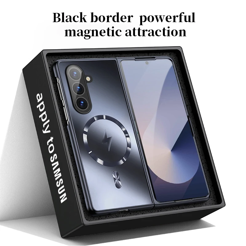 

For Samsung Galaxy Z Fold7 Case New Glossy Acrylic Magnetic Folding PC Cover For Huawei Samsung Fold 7 6 Funda
