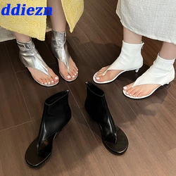 Damskie czółenka New In obcasy buty z klapkami 2023 obuwie damskie modne zamki błyskawiczne seksowne damskie buty sandały na obcasie medycznej