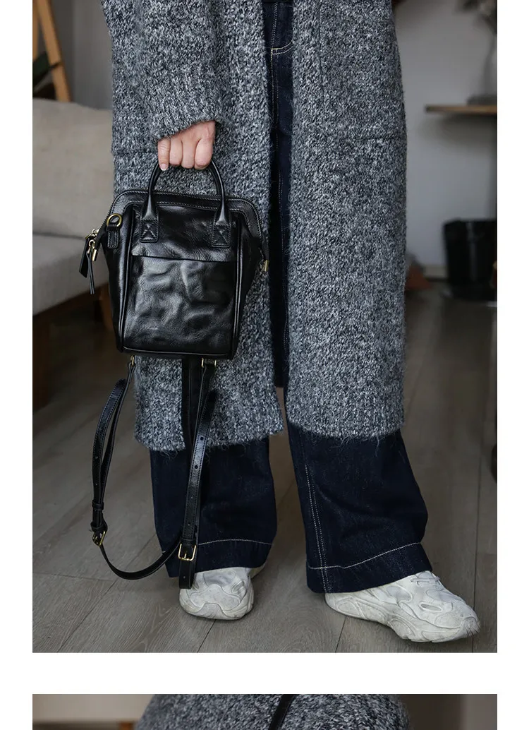 PNDME Modedesigner handgefertigter Damen-Multifunktionsrucksack aus echtem Leder, lässige Outdoor-Handtasche aus Rindsleder für den täglichen Gebrauch. – Detail 12