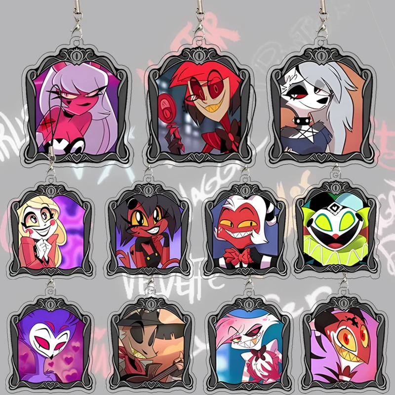 

Helluva Boss Creativity Keyring Verosika Acrylic Pendant Alastor Cartoon Bag Decor Loona Charlie Millie Diy Keychain Girl Gift