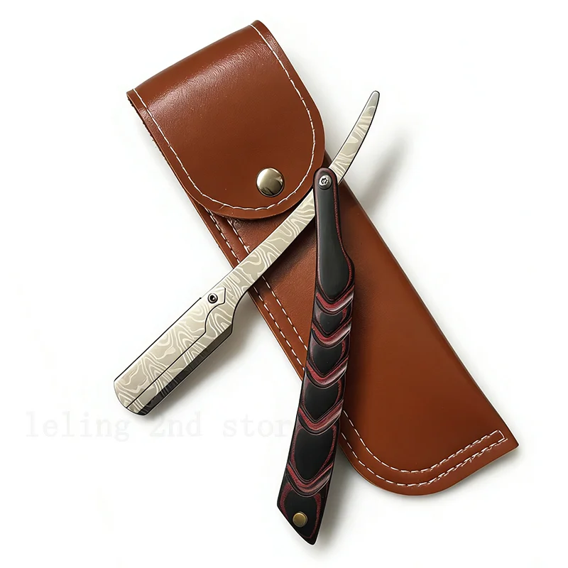 

Профессиональная мужская бритва с прямым лезвием из нержавеющей стали, складная бритва для бритья и стрижки бороды, подарок