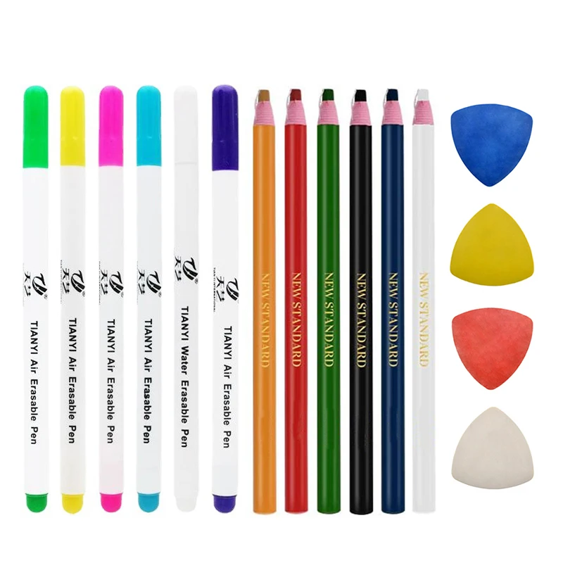 6/12pcs/set Erasable Fabric Marker Marker Pen Cross-stitch Sewing Tools Can Be Used with Water-soluble Ink Pens for Embroidery
