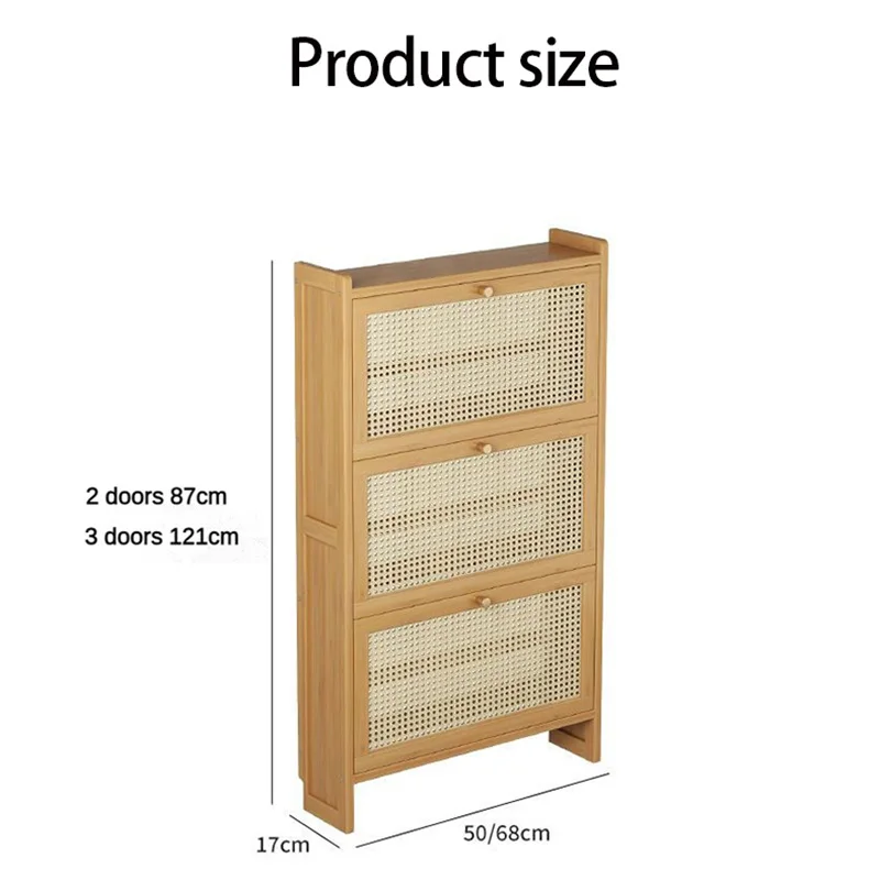 Luxury Design Cheap Price Modern Bamboo Thin Cabinet with Drawers for Shoes Burlywood Entryway Shoe Rack Cabinet Furniture