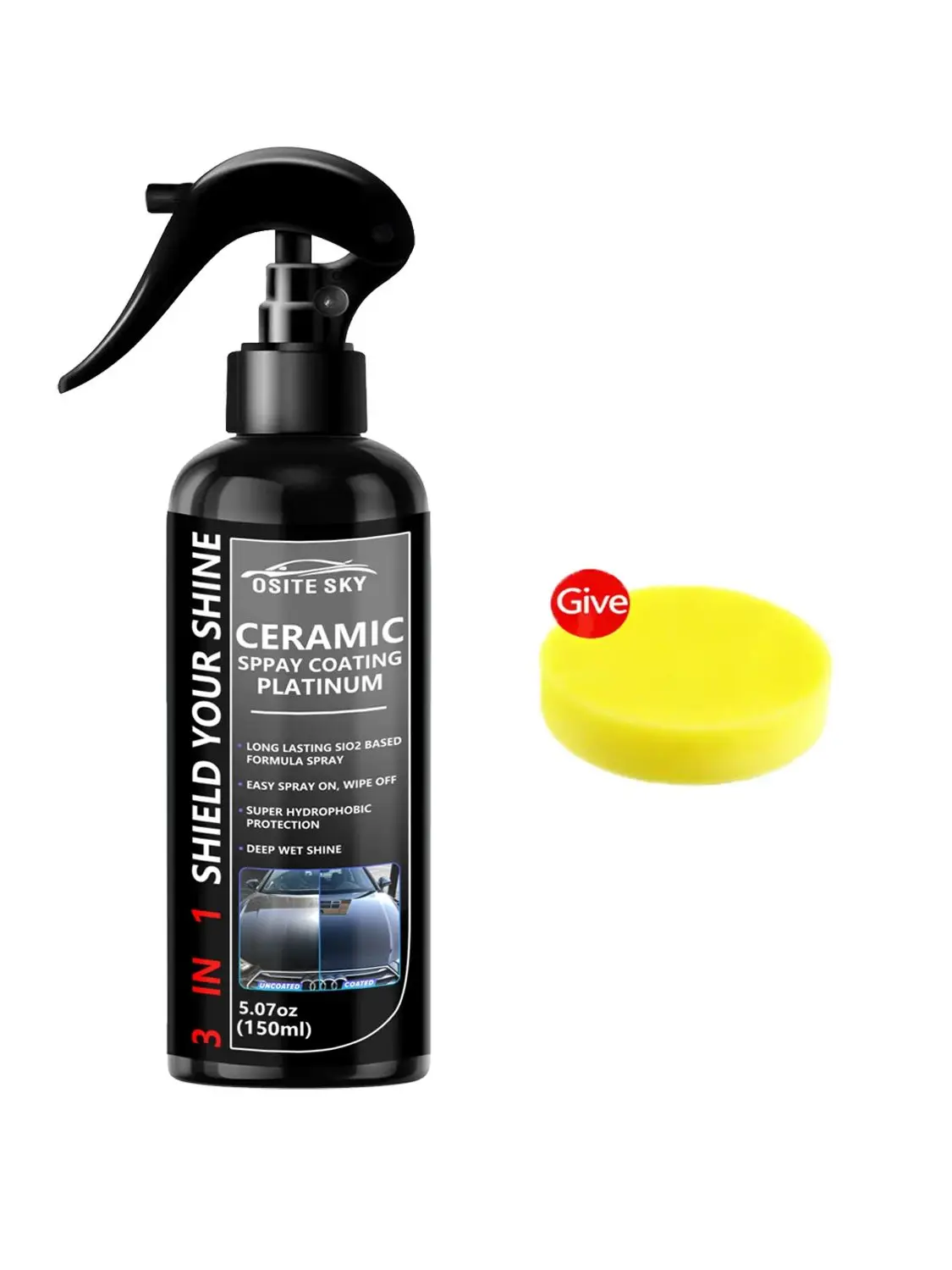 Sopami Nano keramische autocoatingspray 3-in-1 hoogwaardige krasbestendige glanzende afwerking voor alle autolaktypes