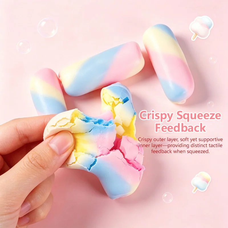 Knuspriges Quetschspielzeug Regenbogen-Bonbon Handgemachter Ball Fidget-Spielzeug Stressabbau Squishy Donut Quetschspielzeug Langsam zurückfedernd als Geschenk für Erwachsene – Detail 11