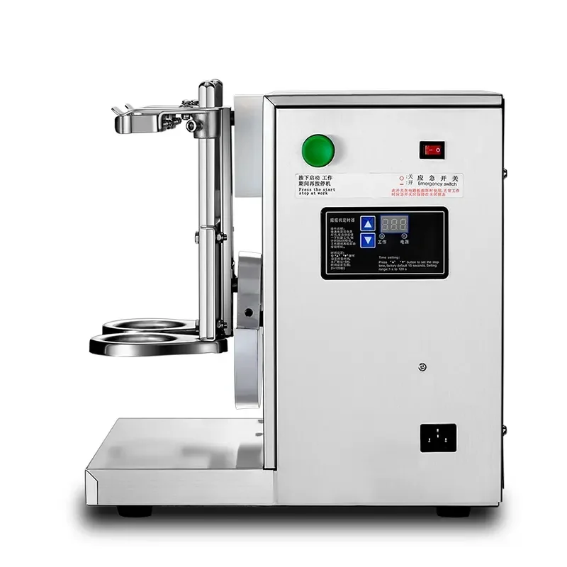 Máquina Elétrica para Agitar Chá de Bolhas 110V/220V, Misturador Automático de Chá de Leite com Pérolas para 2 Garrafas, Equipamento Comercial para Chá de Bolhas
