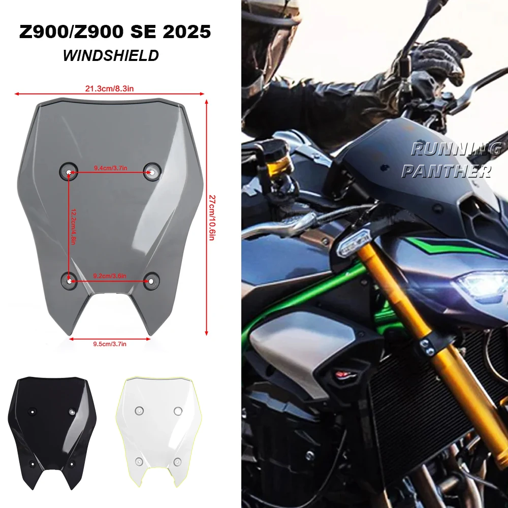 

For Kawasaki Z 900 SE Z900 2025 New Motorcycle Accessories Windshield Screen Visor Windscreen Double Bubble Wind Deflector