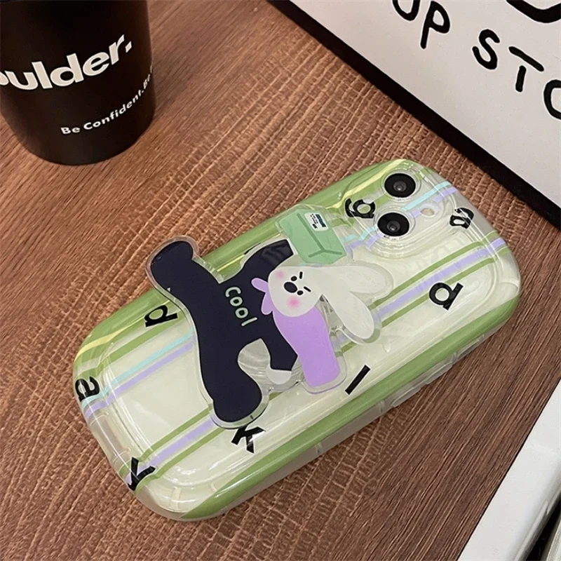 Cute Cartoon Rabbit Finger Ring Holder Korea Griptok Phone Socket for Samsung IPhone Phone Grip Tok Mobile Phone Holder Stand