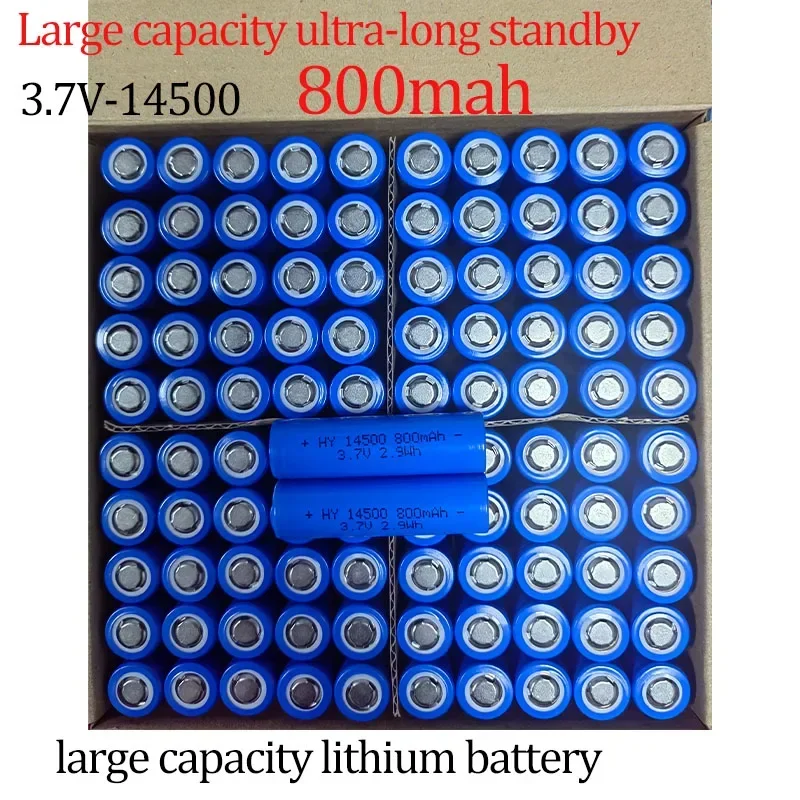 14500  3.7V  800mAh Rechargeable Lithium Battery AA Suitable for Remote Control Mouse Clock Flashlight Shaver DVD MP3 Toys