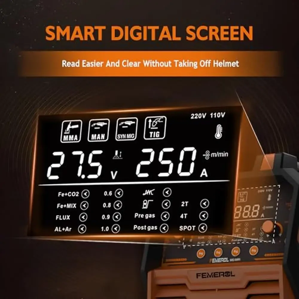 ماكينة لحام ألومنيوم TIG متعددة الوظائف 250A MIG بدون غاز