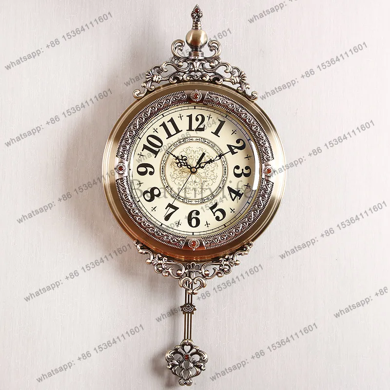 

American light luxury wall clock living room fashion creative home silent clock
