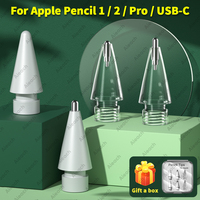 Rindu Replacement Tips for Apple Pencil, Metal Nibs for Apple Pencil 1/2/USB-C/Pro, 2B & HB & 2.0 & 3.0 Wear-Resistant Pen Nib
