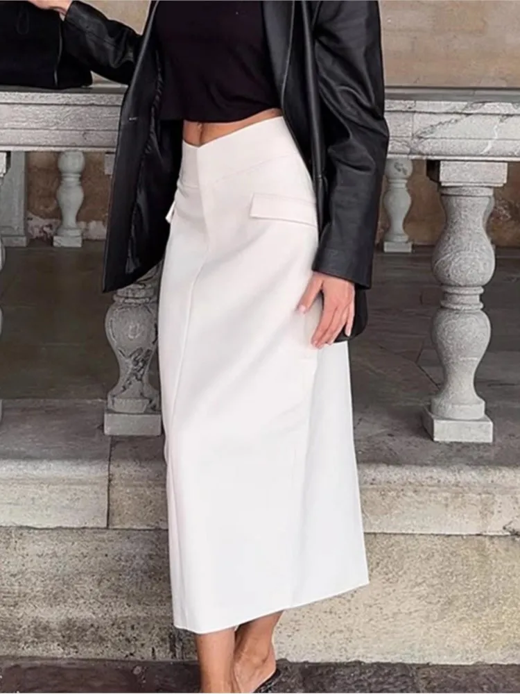 

Skirt For Women Commuting Skirts Elegant High Waist Package Hip Slim Solid Color Temperament Sexy All-match Simple Style Bodycon