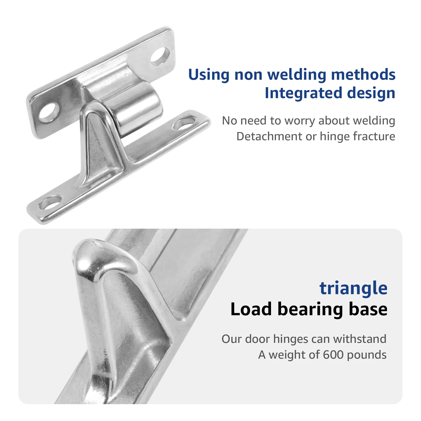 4 مجموعات من مفصلات بوابة المزرعة المثبتة على الحائط من الفولاذ المقاوم للصدأ شديدة التحمل وقابلة للإزالة بسعة ما يصل إلى 600 رطل تصميم قطعة واحدة غير ملحومة