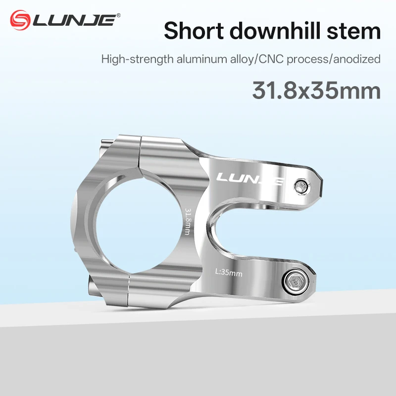 CNC 초경량 자전거 줄기 31.8x35mm MTB 도로 자전거 라이저 실버 알루미늄 산악 자전거 핸들 줄기