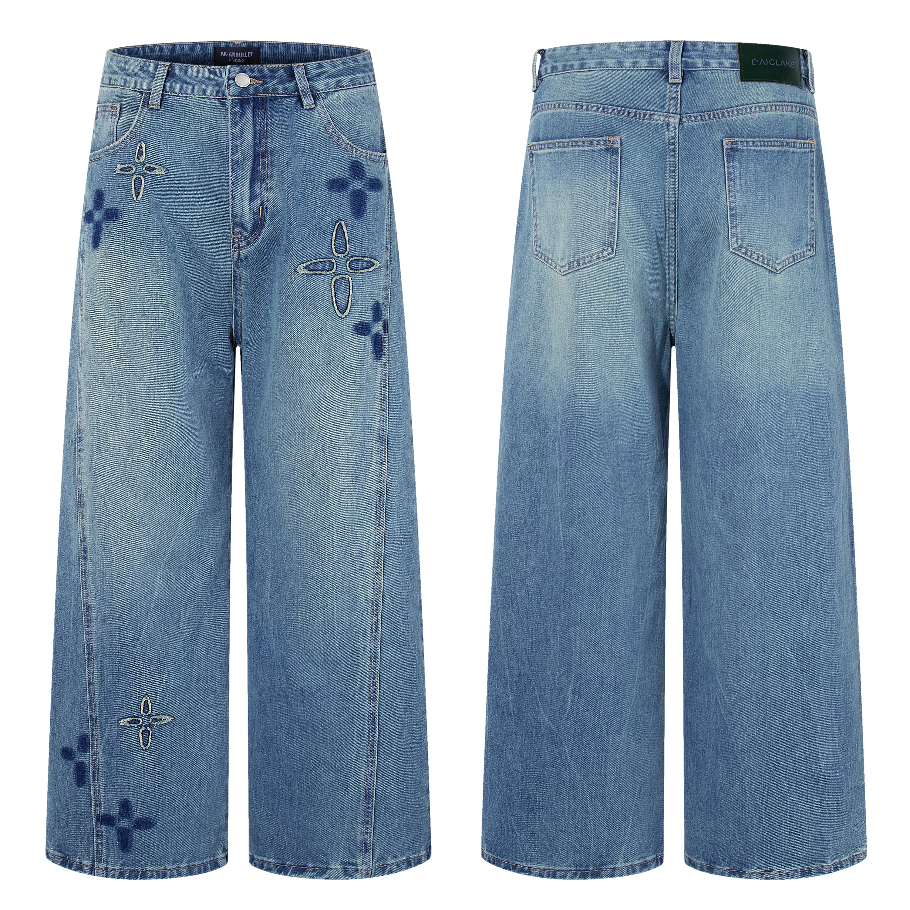 

Джинсы AL80050 BLCG с высокой талией, свободного кроя, из плотного денима, унисекс, модные и стильные