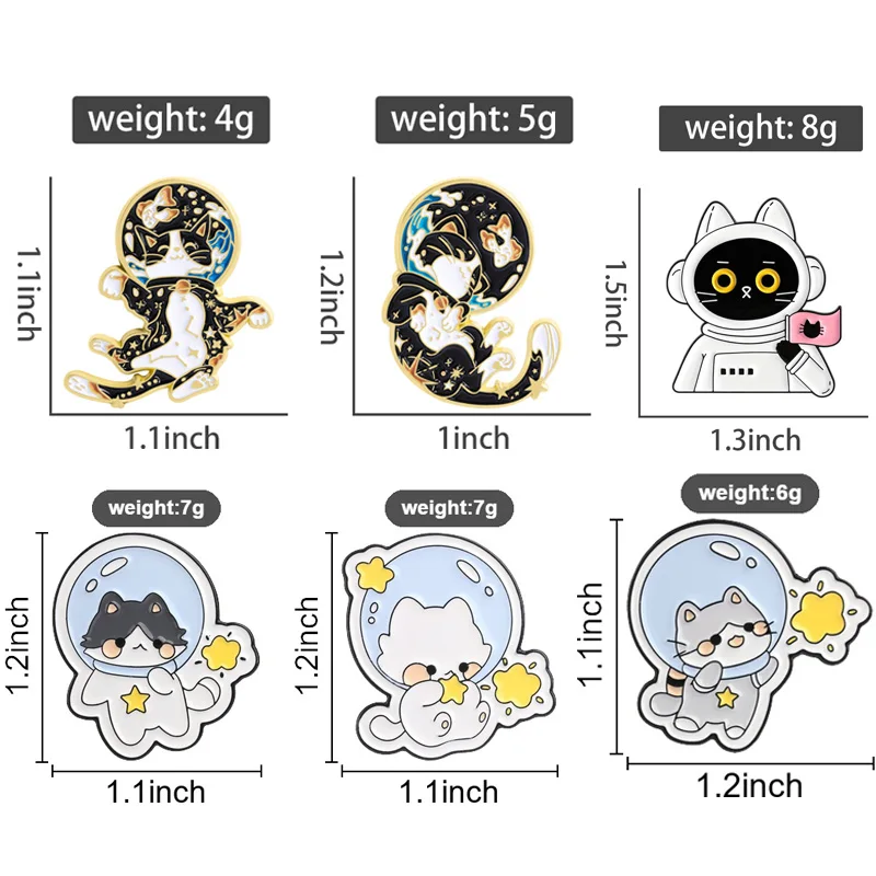 4-9 Stück/Set Cartoon Japan Anime Katzenmesser Emaille-Pins Comedy TV Flork Meme Eidechse Zauberer Frosch Luftschiff Roboter Brosche Schmuck Abzeichen – Detail 20