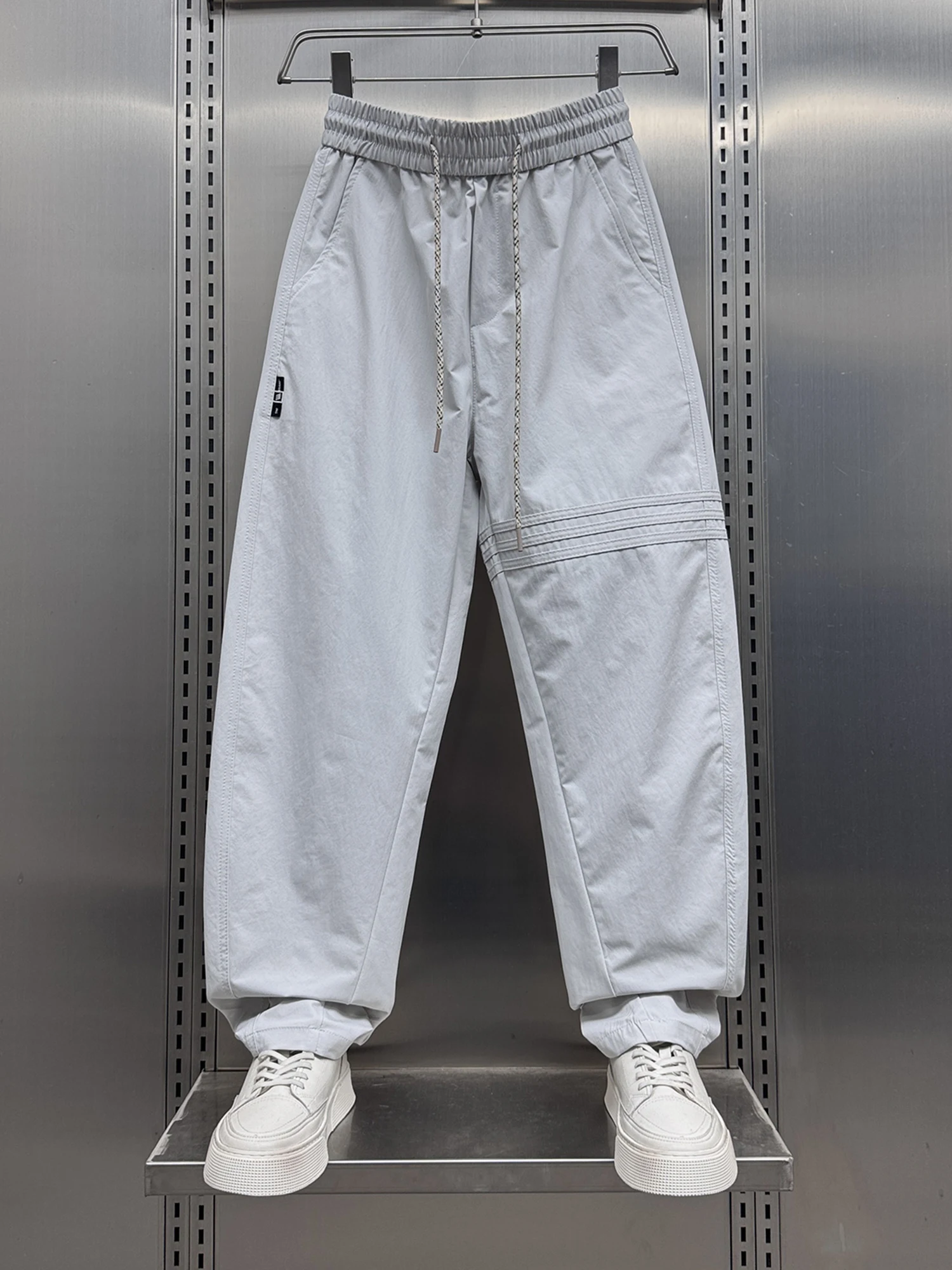 

Мужские повседневные брюки свободного кроя, дышащие, с цветными вставками, летние, новые, в стиле Harlan, спортивные, корейская версия, прямые джинсы