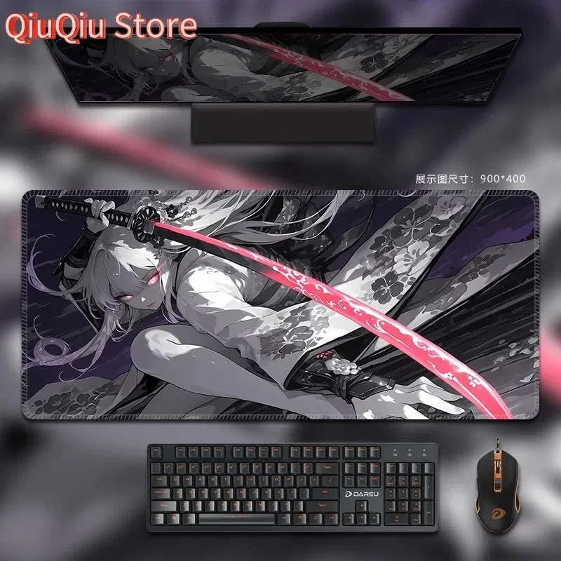 애니메이션 여성 검객 마우스 패드 섹시한 여성 검객 마우스 패드 가정용 e-스포츠 인터넷 카페 학교 책상 매트에 적합