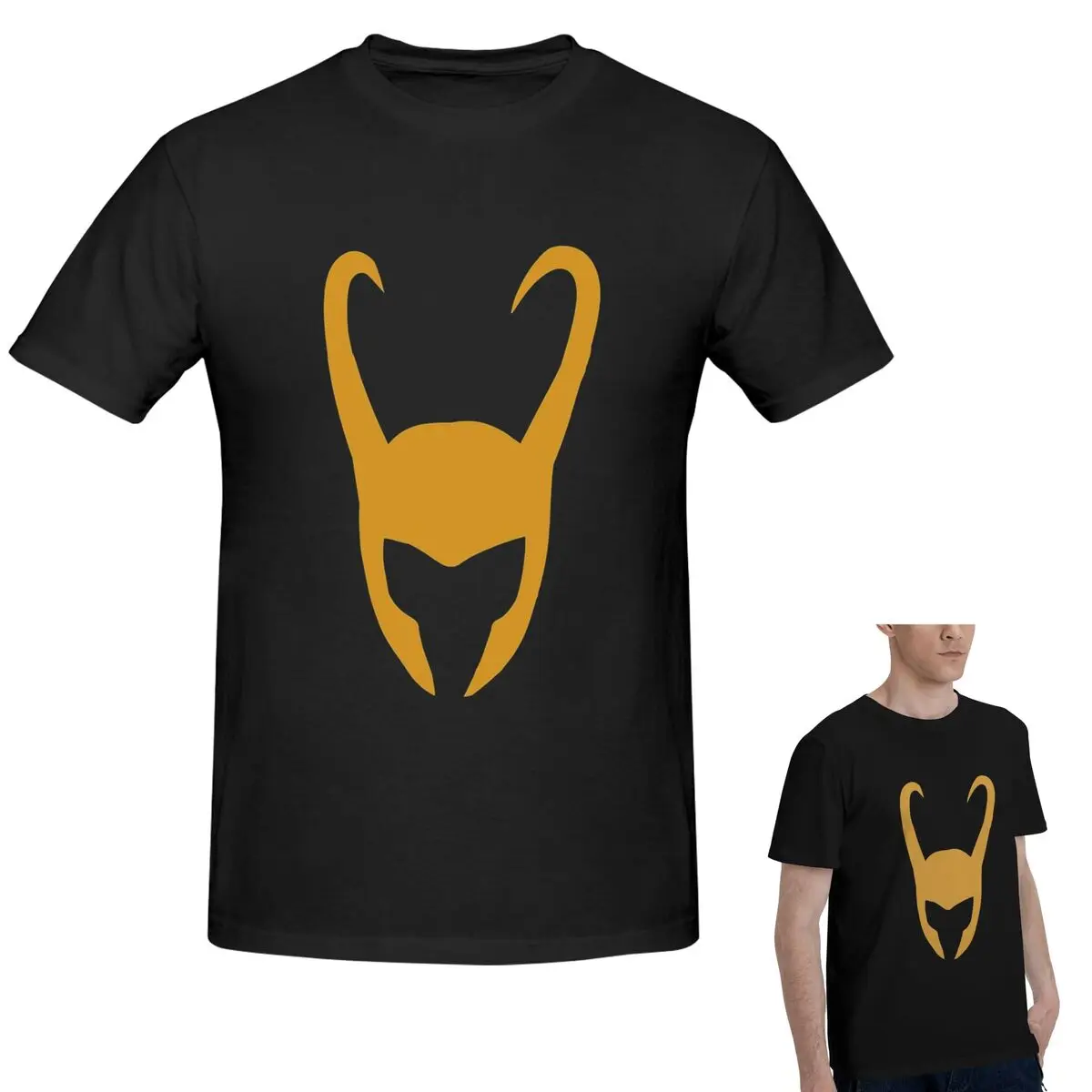 

Футболка с логотипом Локи из 100% хлопка, мужская классическая футболка большого размера, мужские летние рубашки с круглым вырезом, топы, S-6XL