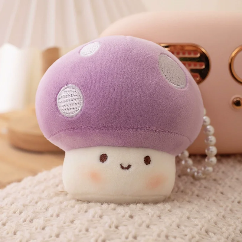 10cm Cute Pendant Small Mushroom Plush Cartoon Doll Bag Hanging Foreign Trade Explosive Mushroom Keychain Car Interior Pendantss