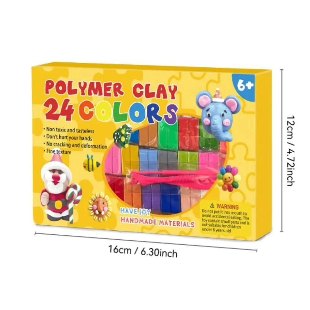 Creative 24/32 Colors Polymer Oven Bake Clay Blocks, Lightweight Molding Plasticine 6