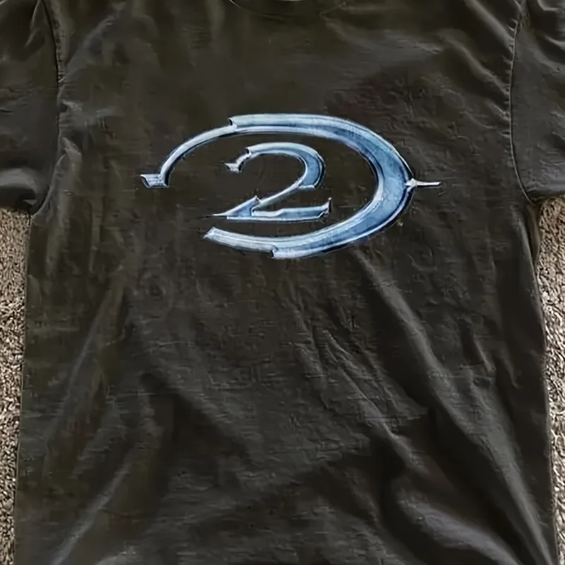 Retro Halo 2 Gaming Player T-shirt Men's T-shirt Summer Casual Fashion Men's and Women's Same Style High-quality Y2K Streetwear