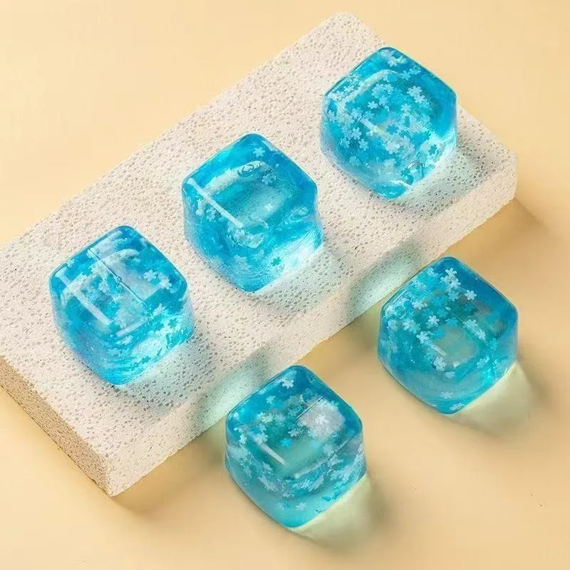 Malt Sugar Ice Cube Squishy Toy Slow Rebound Squeeze Fidget Toy Stress Relief Anti-Anxiety Desk Toy