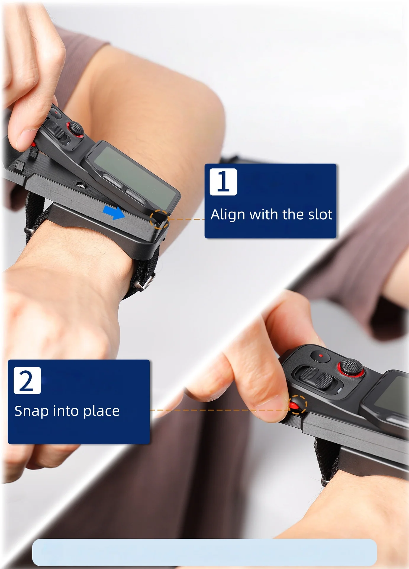​For Insta360 Luna Ultra Remote Control Protective Case with Multi-Angle Adjustable Wrist Strap Accessory