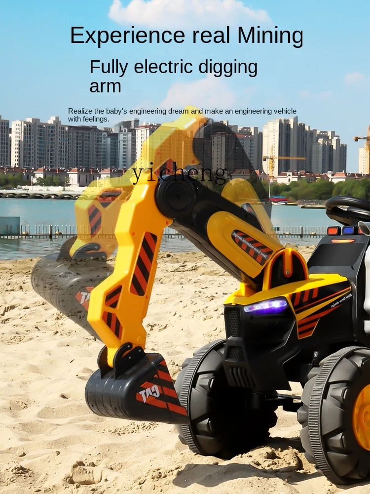 XL Children's Electric Excavator Engineering Vehicle Excavator Sitting Large Remote Control Excavator Toy Car