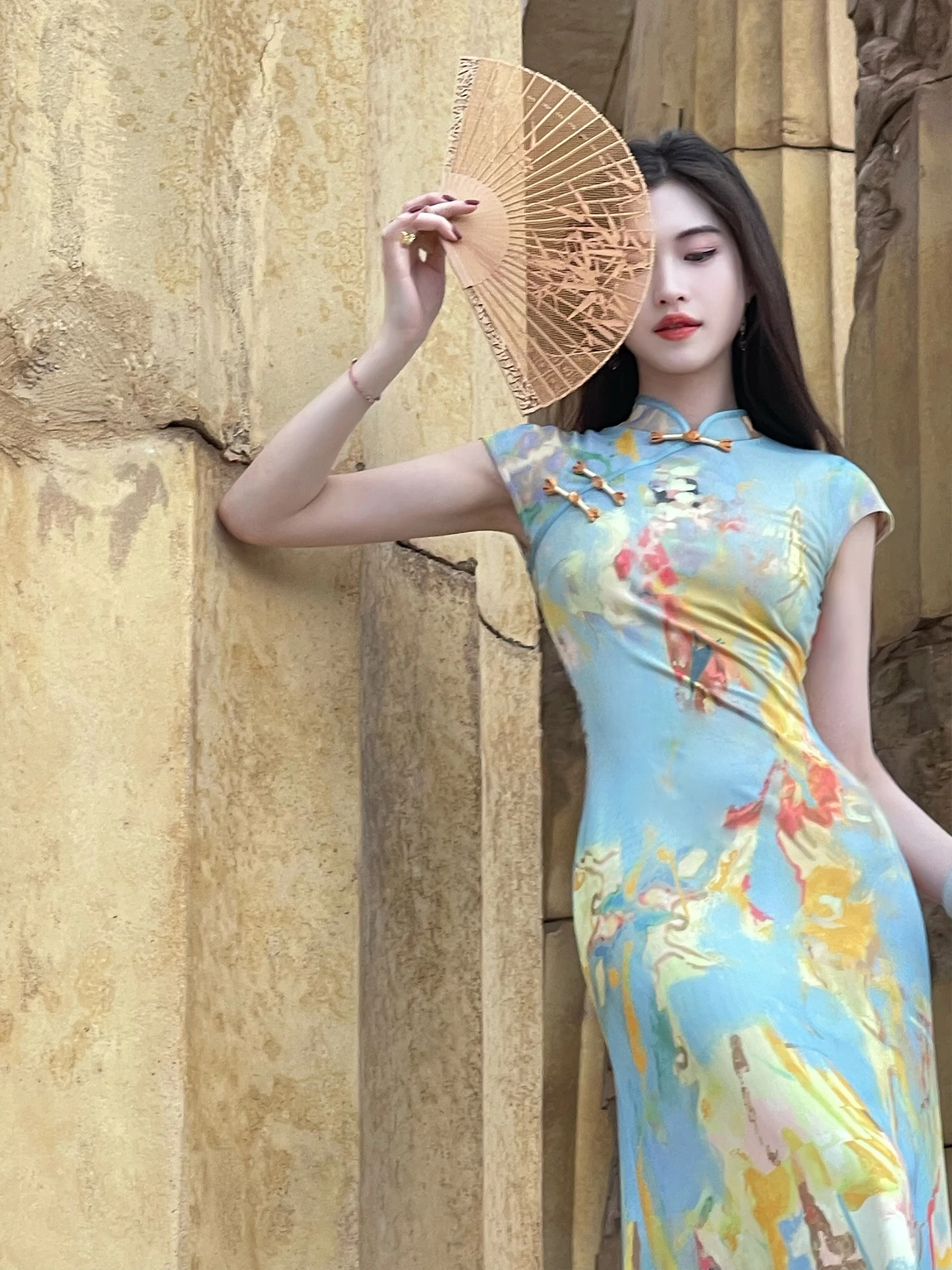 

Lingan Zhihe, новая китайская длинная юбка с принтом Fi Tail Dr, женская летняя винтажная длинная юбка с завязкой на талии и цветочным узором