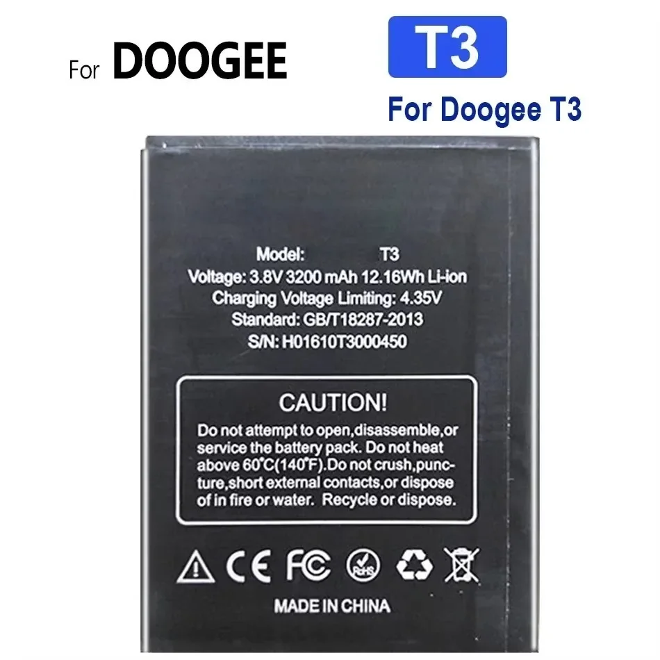 High Capacity Battery BAT16464500 3200mAh-6250mAh For DOOGEE T6 Pro T3 T5 lite/For Homtom HT6 Portable batteries