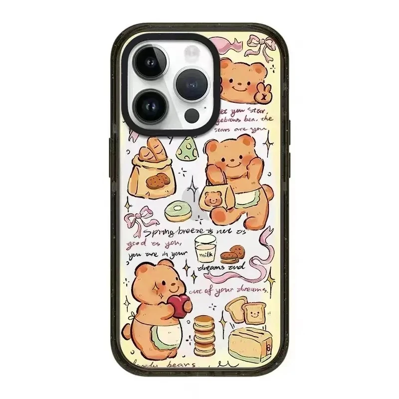 

Yellow Bear 2.0 Acrylic Black Border Phone Case Cover for iPhone 11 12 13 14 15 Pro Max Case