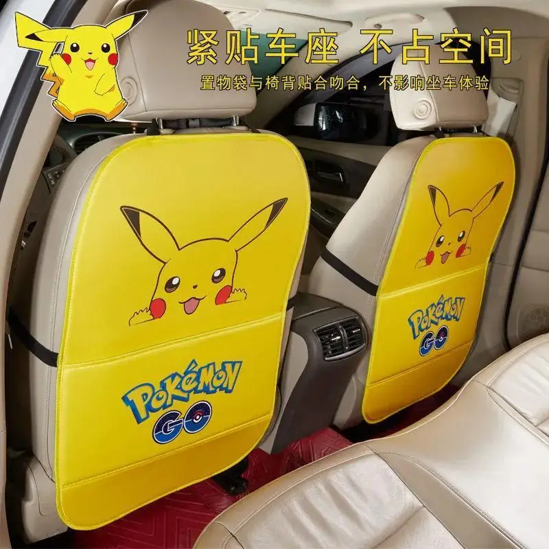 

Automotive Creative High Quality Waterproof PU Anti Dirt Pad Interior Seat Back Cartoon Pikachu Decorative Anti Kick Pad