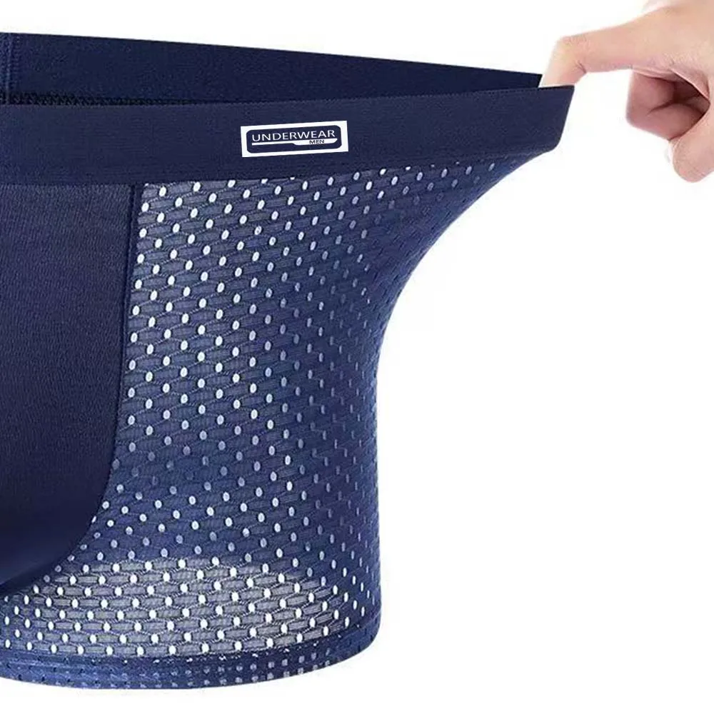8-teiliges Set Herren-Unterhosen aus Bambus, Atmungsaktive Mesh-Unterwäsche für Männer, 3D-Schnitt U-Pouch-Design Boxershorts – Detail 4