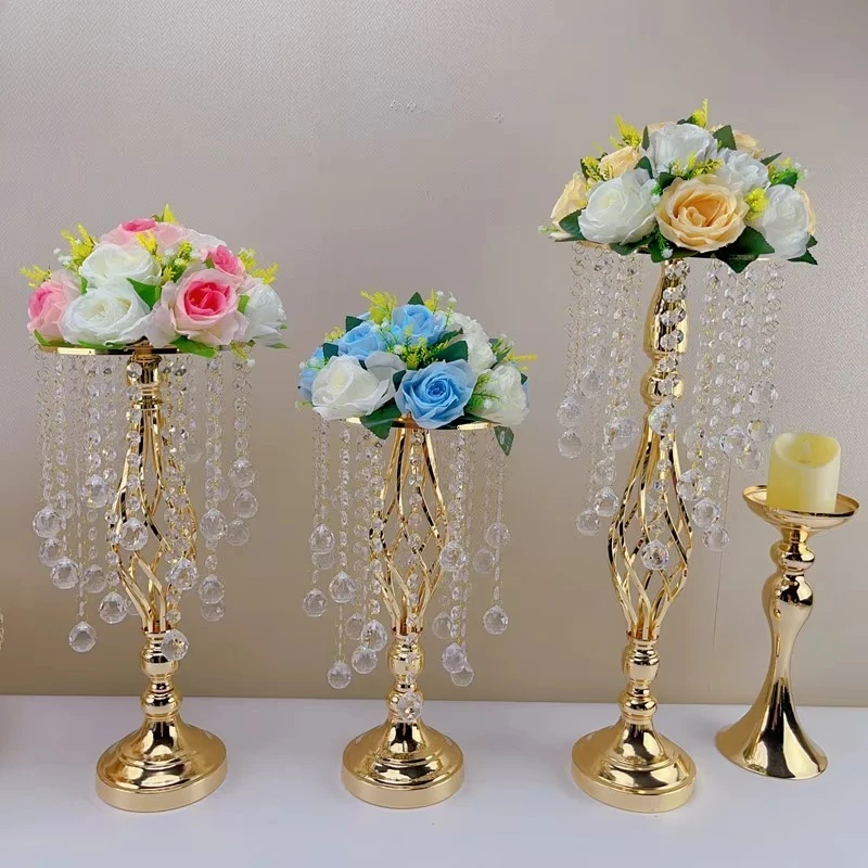 

High crystal metal silver gold seat wedding transparent ornament large ball stand luxury flower stand wedding flower stand