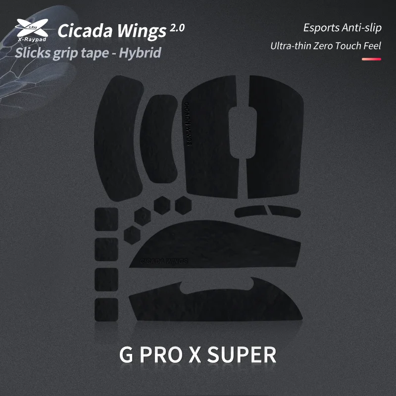 Taśma antypoślizgowa X-Raypad Cicada Wings V2 Slicks Grip Tape do G Pro X Superlight / Superlight2 / X2 SUPERSTRIKE - Bardziej trwała — zdjęcie produktu 3