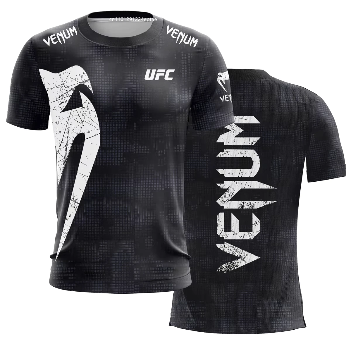 الرجال UFC أسود تي شيرت أبيض كلاسيكي قصير الأكمام ثلاثية الأبعاد طباعة تيز الصيف عادية س الرقبة جيرسي الملاكمة اللياقة البدنية التدريب تي شيرت