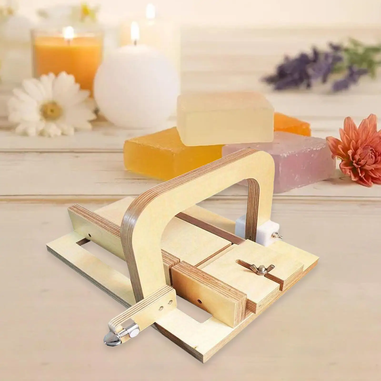 Wooden Soap Cutter,Soap Slicers,Soap Making DIY Handmade with Scale,Soap Cutting Tool Soap Cutting Machine,for Candles,Loaf