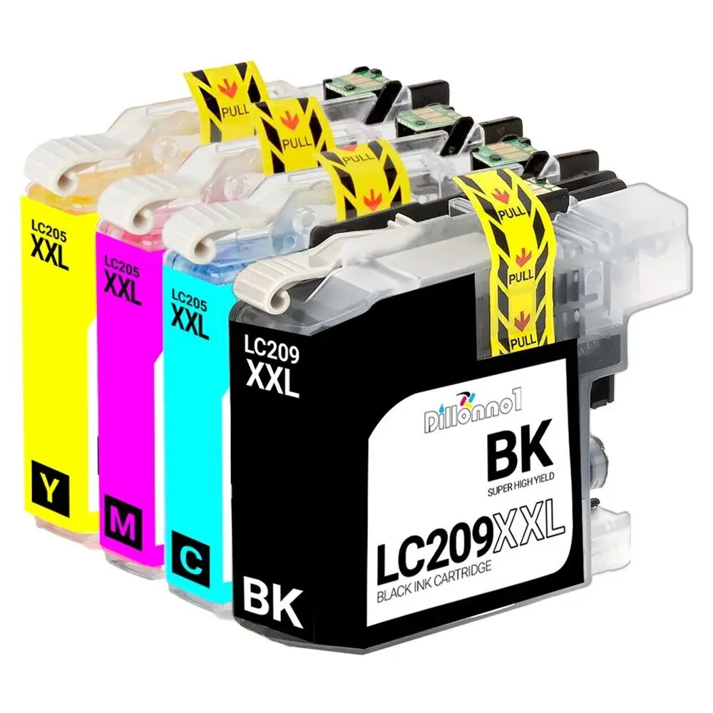 (4) LC209 LC205 XL Compatible Ink Cartridges For Brother MFC-J5520DW