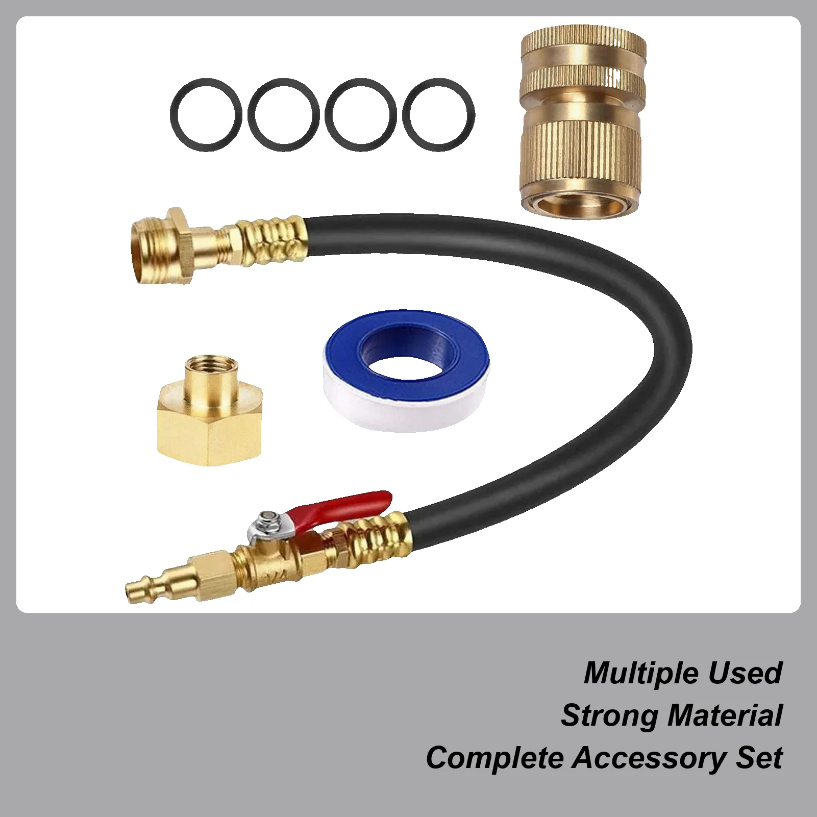 

Anti-Freeze RV Winterizing Kit with Shutoff Valve 8Pcs/set RV Antifreeze Pump Kit for Trailer Winter Sprinkler Garden