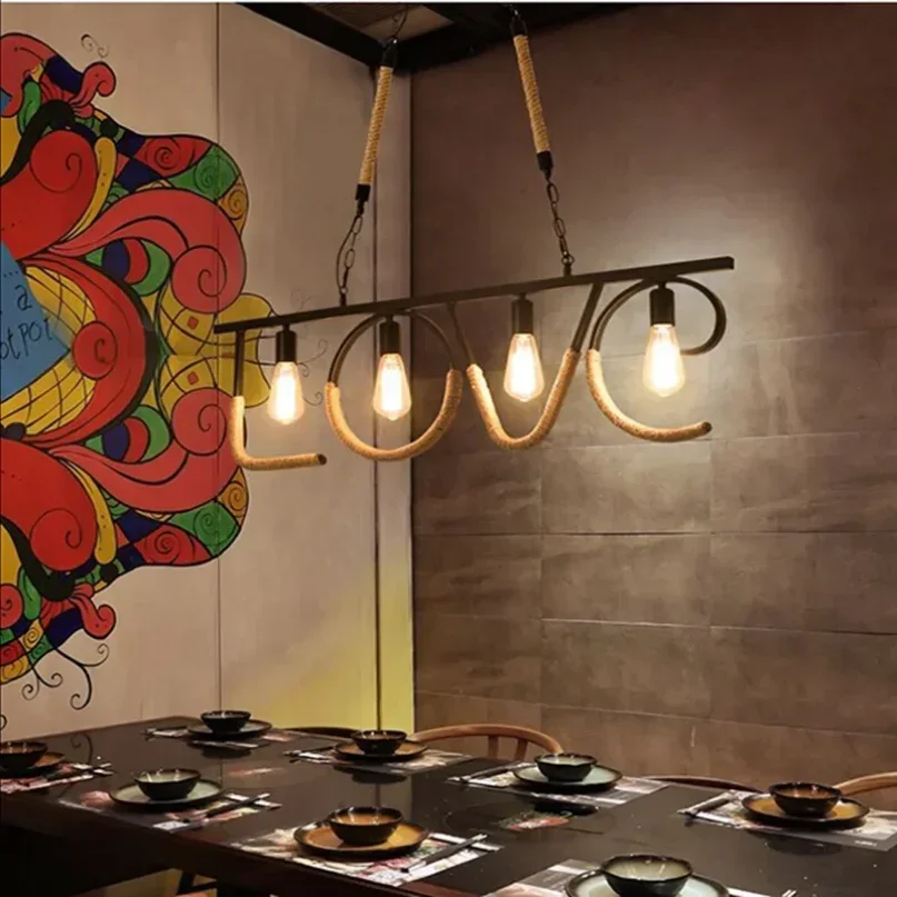 Retro Wood Pendant Light Industrial Iron LED Wheel Pendant lamp for Restaurant Bar Coffee Shop Glass Solid Wood Iron Chandelier