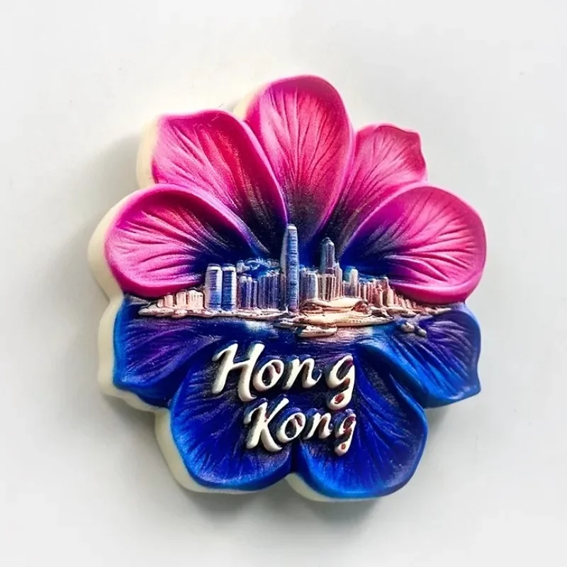 Hong Kong Fridge Stickers Creative Victoria Harbor Bauhinia Fridge Magnets Home Decor China Travelling Souvenirs Wedding Gifts
