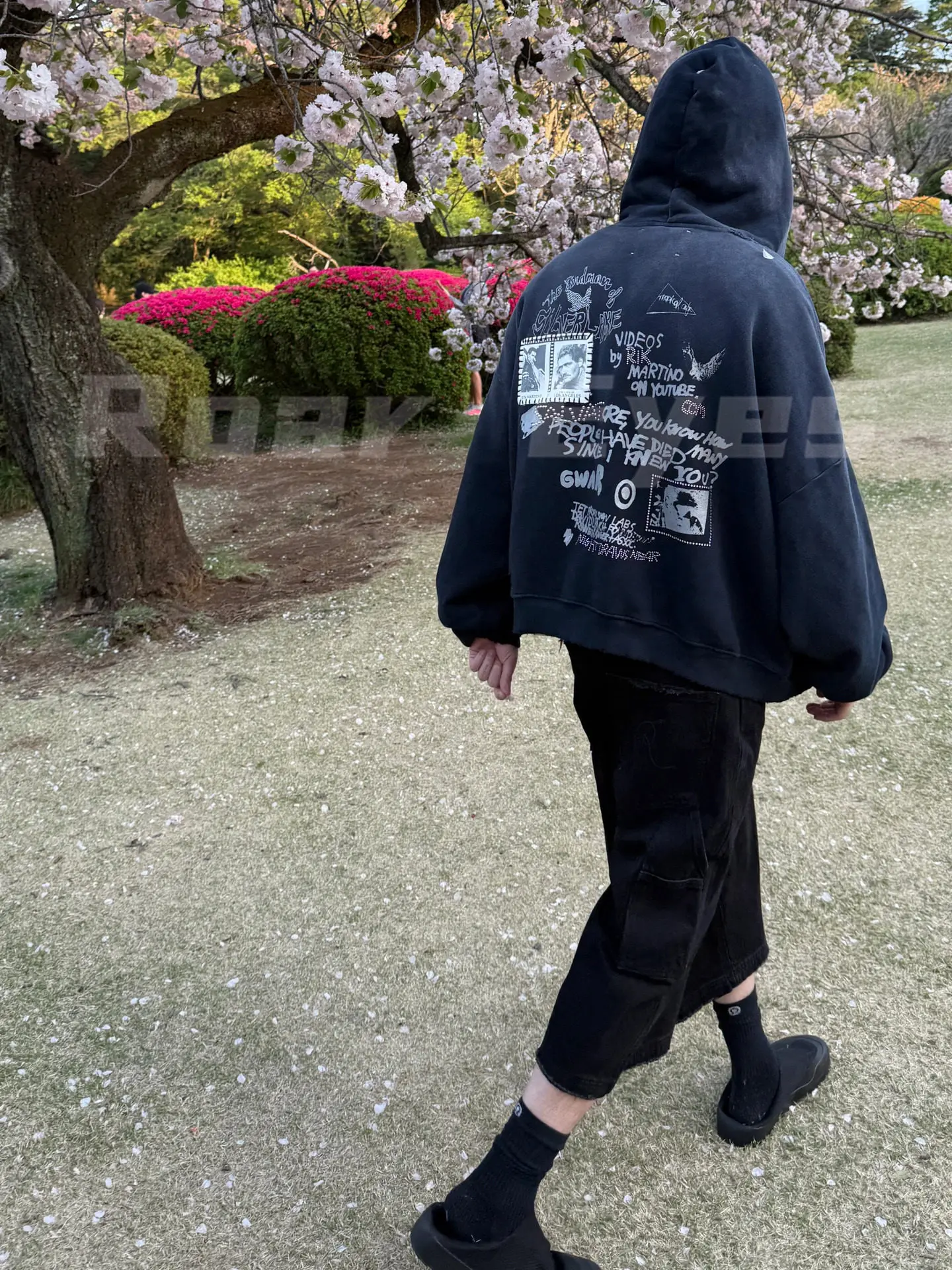Sudadera con capucha Paly Hollywood 25SS Pigeon Hot Diamond Patch Breaking Zip