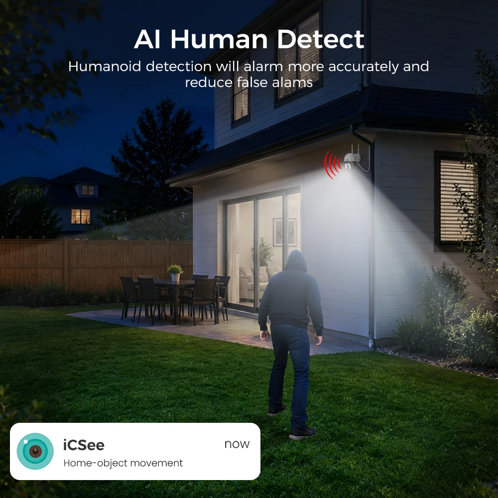 Hiseeu-cámara inteligente PTZ 4K de 8MP, videocámara inalámbrica con Wifi, Zoom Digital 5x, detección humana IA, ONVIF, CCTV, IP, protección de seguridad Iptv