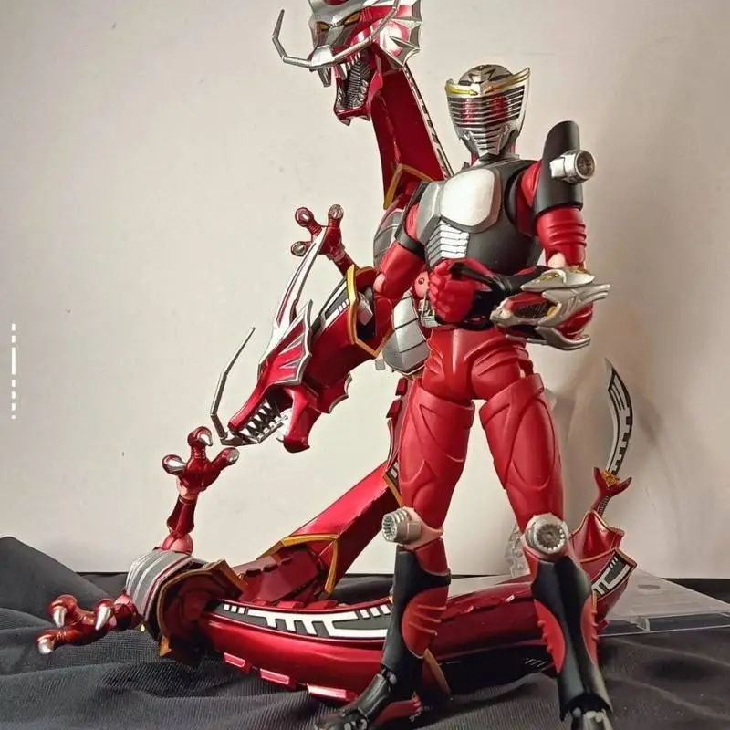 

In Stock Kamen Rider Ryuga Articulated Action Figure With Black Contract Dragon, Collectible Model Toy For Adult Collection