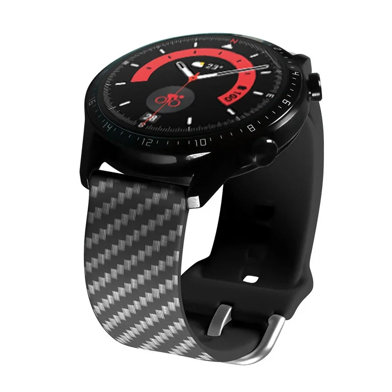 20mm/22mm Silicone Strap For Samsung Galaxy Watch 5 Pro/4/Classic/46mm/42mm/44mm/40mm/3/45mm/41mm/Active 2 Carbon Fiber Band