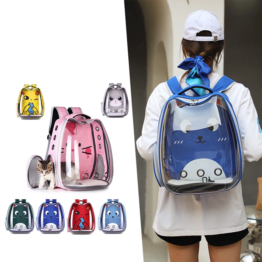 

Pet Cat Backpack Portable Carrying Shoulders Backpacks Space Capsule Breathable Travel Bag For Puppy Cat Carriers Transport Bag