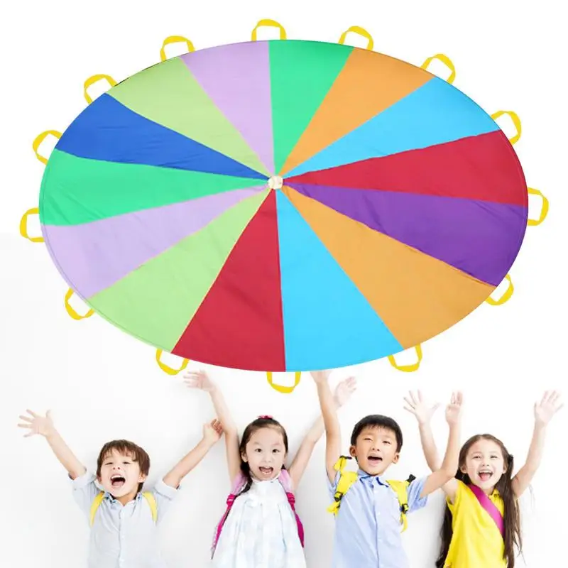 2-3 meter Rainbow Umbrella Outdoor Parent Child Activity Children's Game Perception Training Equipment Parachute Activity sport